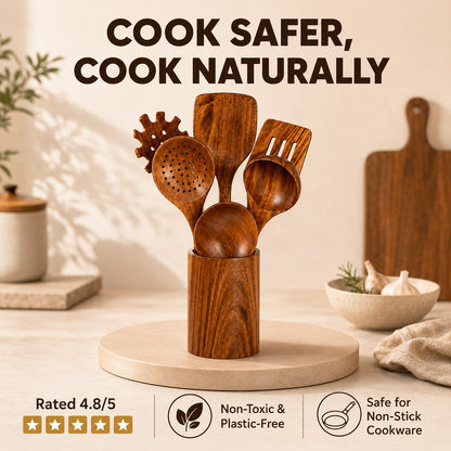 The Everwood | 10-Piece Premium Teak Wood Utensil Set