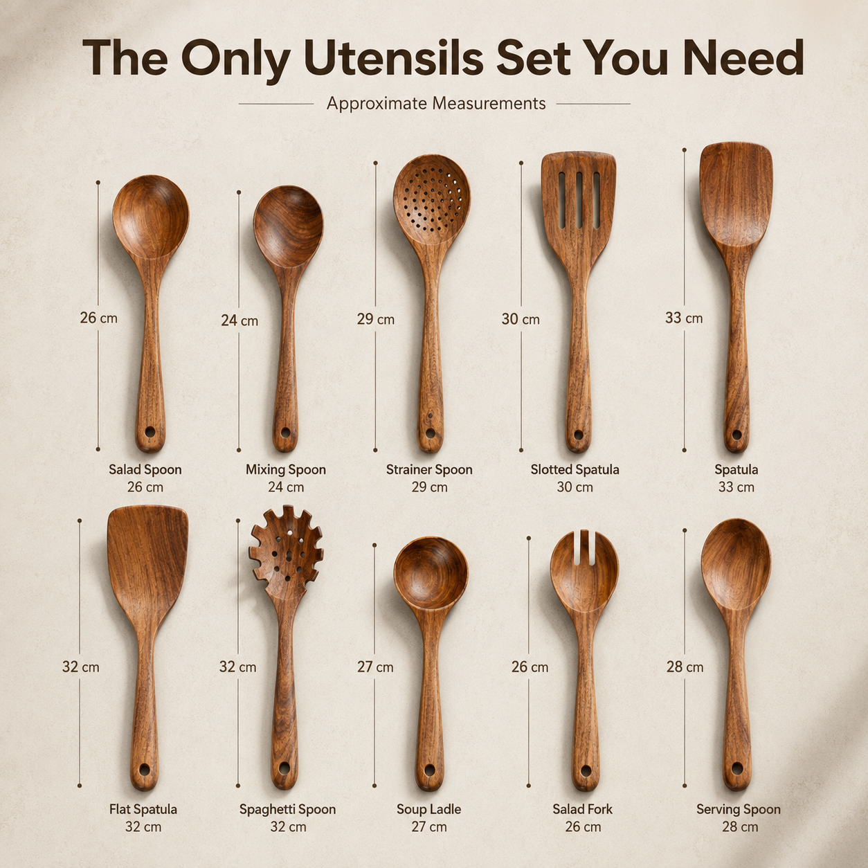 The Everwood | 10-Piece Premium Teak Wood Utensil Set