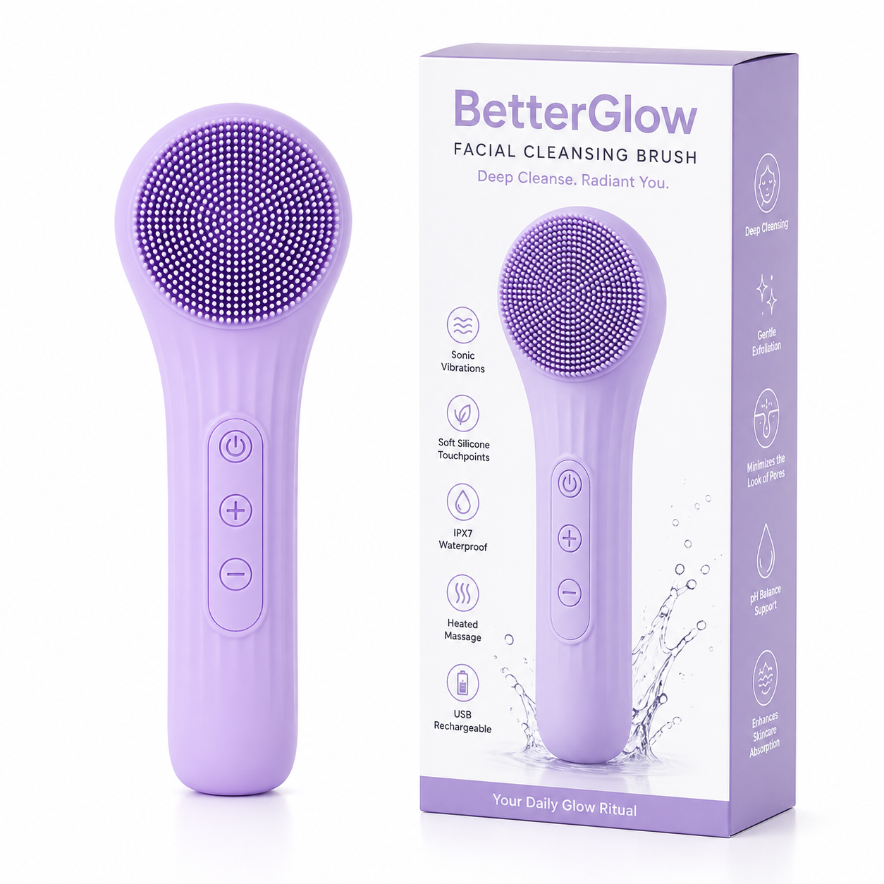 BetterGlow – 3-in-1 Waterproof Sonic Cleanser