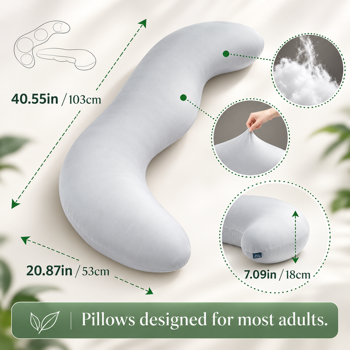 Hip-Align Side Sleeper Support Pillow
