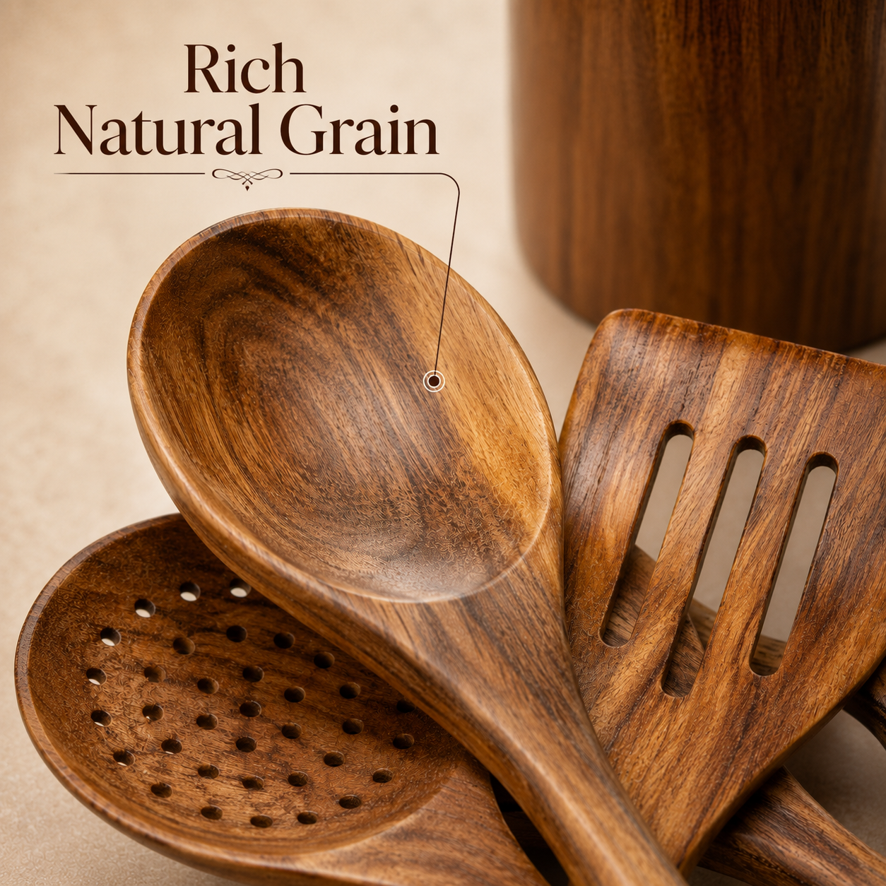 The Everwood 10™ | Premium Teakwood Utensil Set